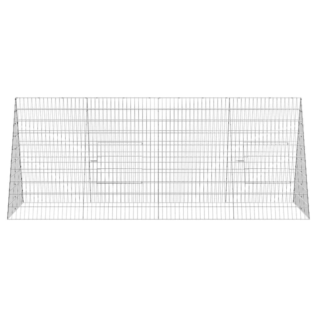 Klec pro králíky Stříbrná 215 x 100 x 85 cm Pozinkovaná ocel