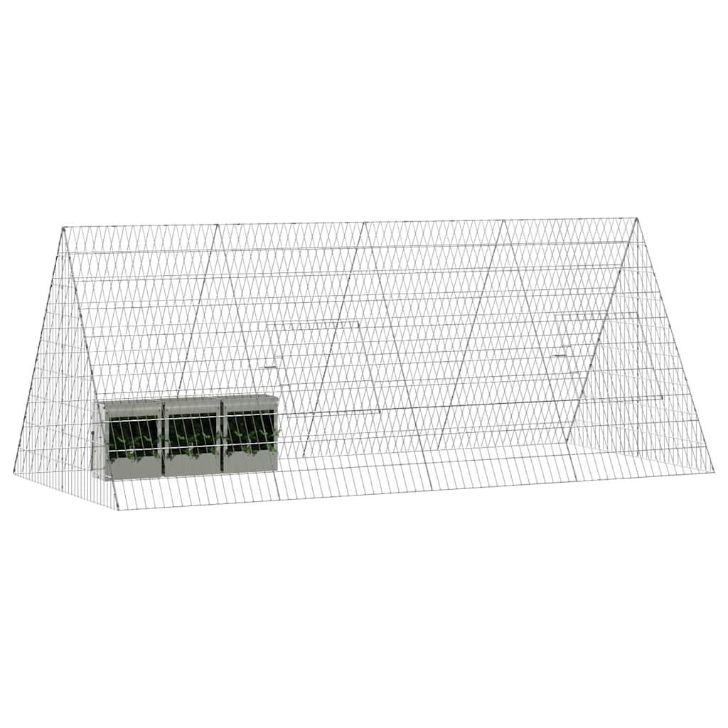 Klec pro králíky Stříbrná 215 x 100 x 85 cm Pozinkovaná ocel