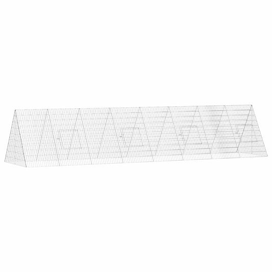 Klec pro králíky Stříbrná 215 x 100 x 85 cm Pozinkovaná ocel