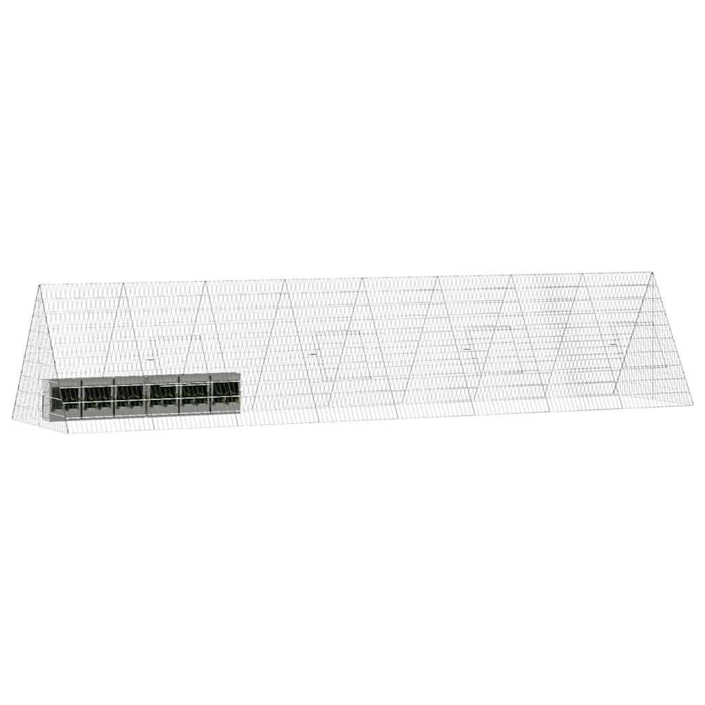 Klec pro králíky Stříbrná 215 x 100 x 85 cm Pozinkovaná ocel