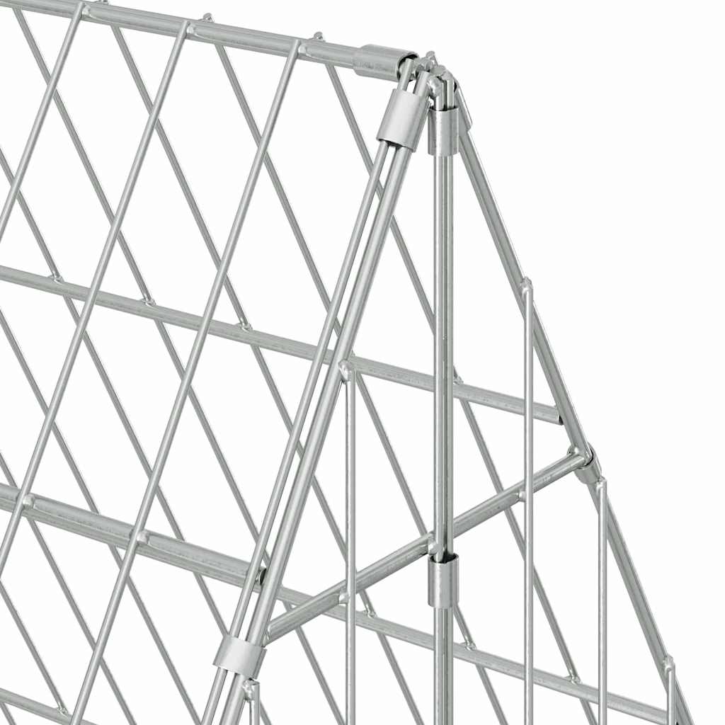 Klec pro králíky Stříbrná 215 x 100 x 85 cm Pozinkovaná ocel