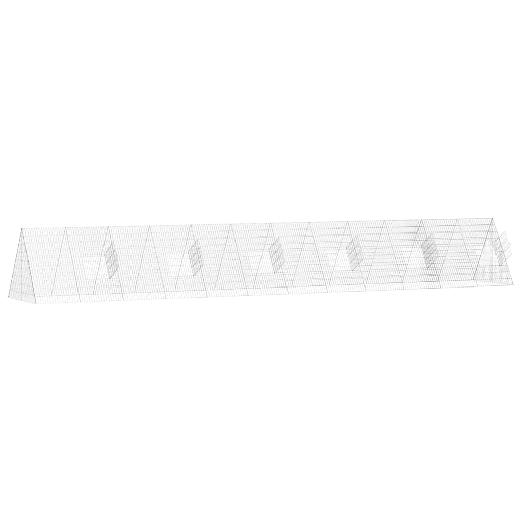 Klec pro králíky Stříbrná 215 x 100 x 85 cm Pozinkovaná ocel