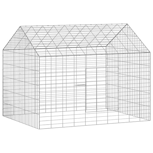 Klec pro králíky Stříbrná 400 x 78 x 78 cm Pozinkovaná ocel