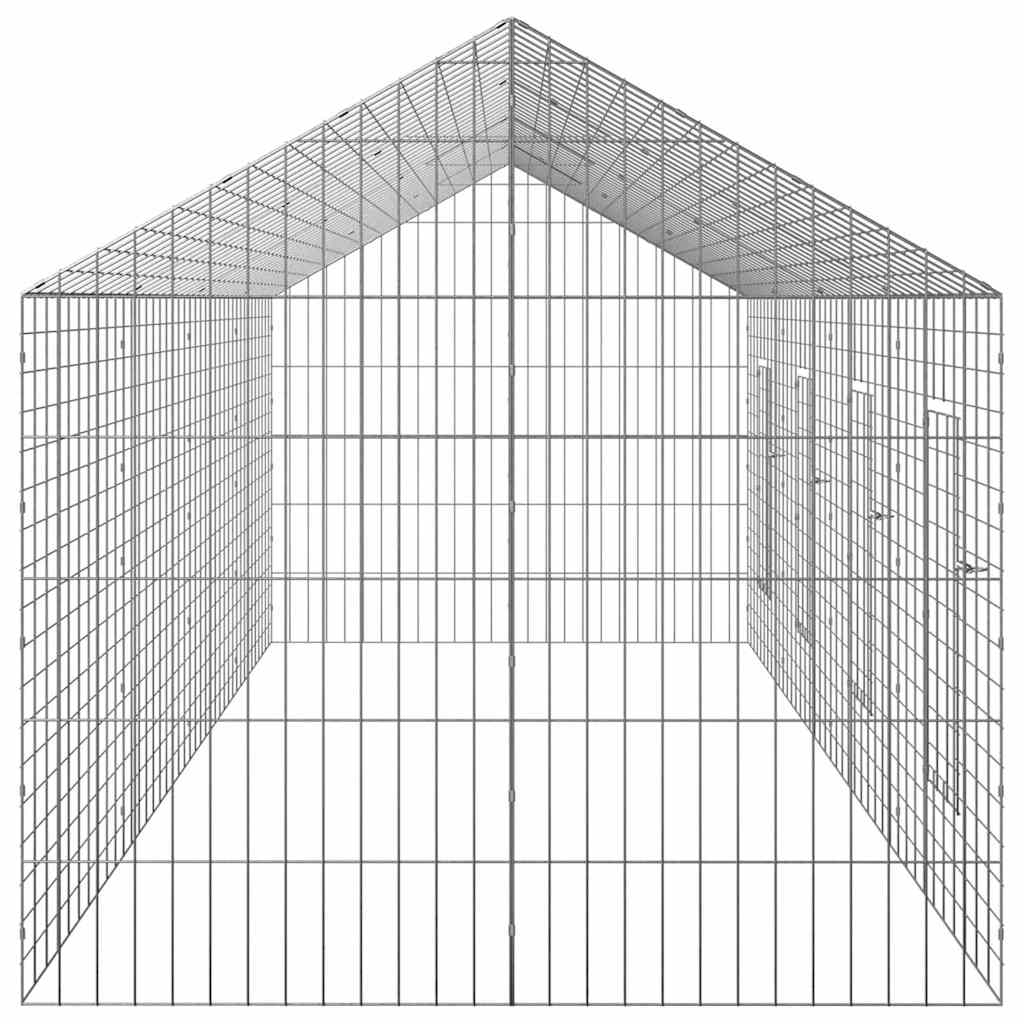 Klec pro králíky Stříbrná 400 x 78 x 78 cm Pozinkovaná ocel