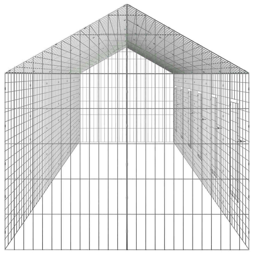 Klec pro králíky Stříbrná 400 x 78 x 78 cm Pozinkovaná ocel