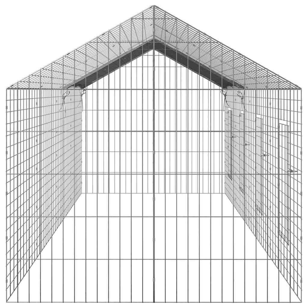 Klec pro králíky Stříbrná 400 x 78 x 78 cm Pozinkovaná ocel