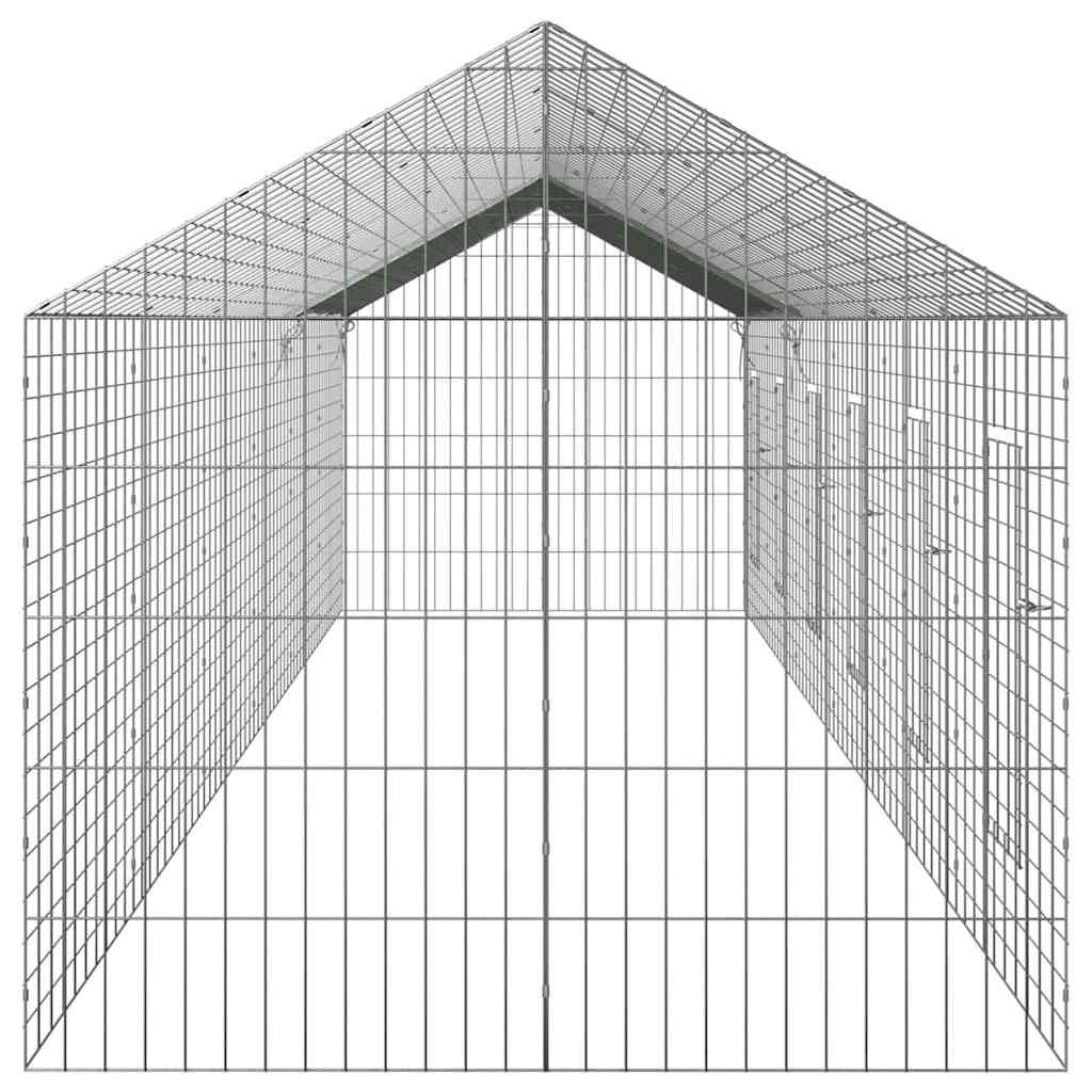 Klec pro králíky Stříbrná 400 x 78 x 78 cm Pozinkovaná ocel