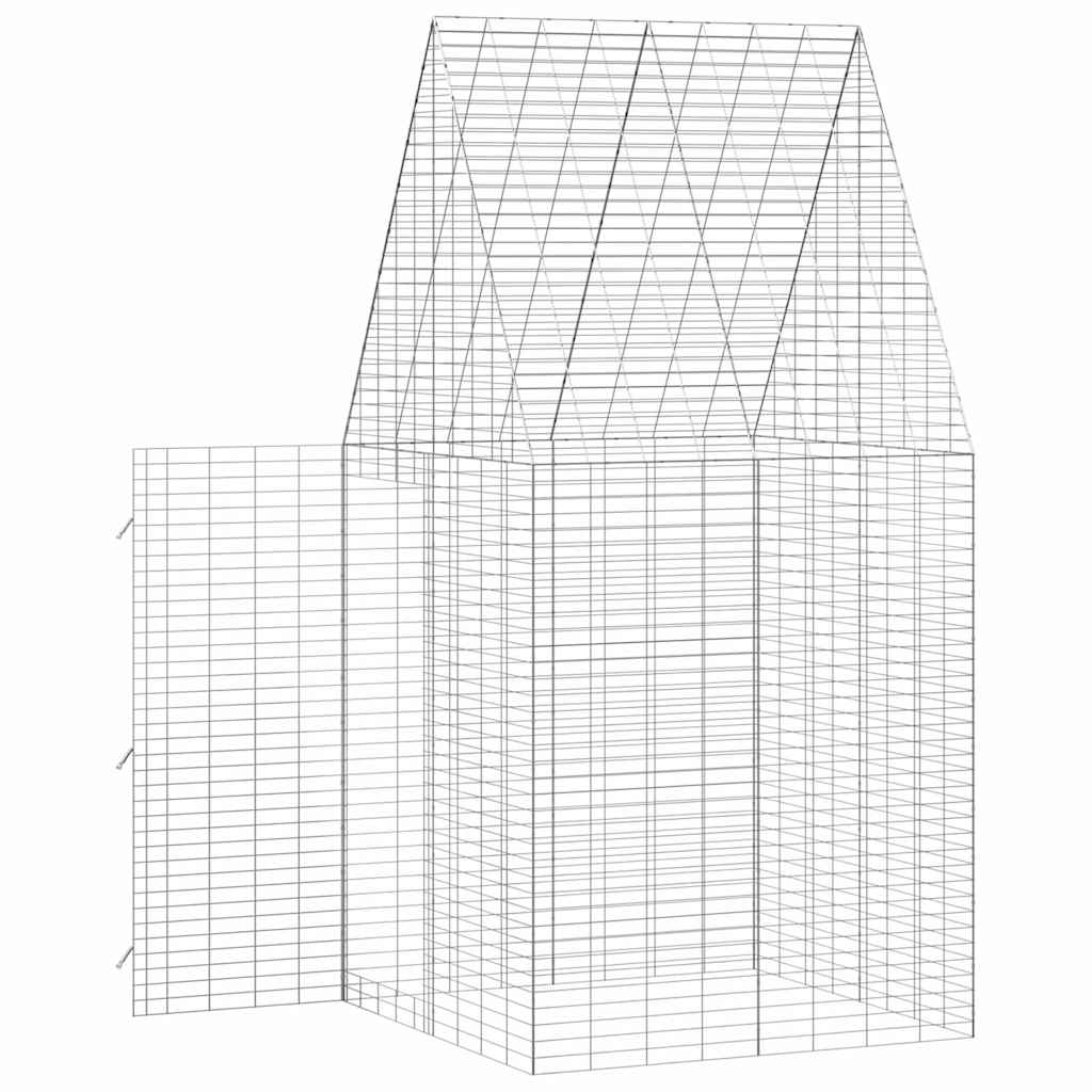 Klec pro králíky Stříbrná 400 x 100 x 210 cm Pozinkovaná ocel