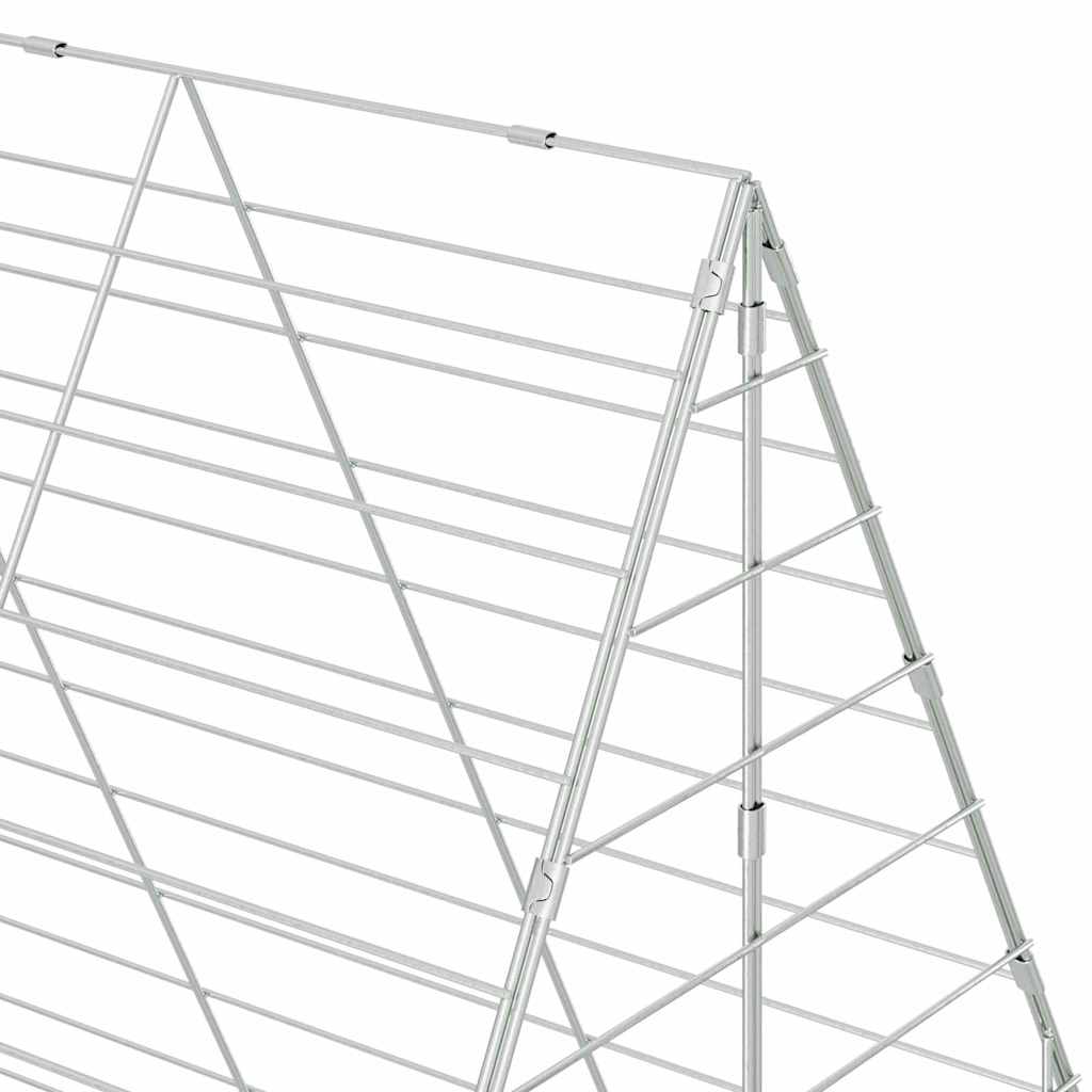 Klec pro králíky Stříbrná 400 x 100 x 210 cm Pozinkovaná ocel