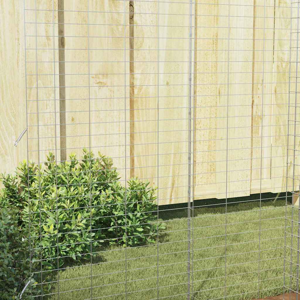 Klec pro králíky Stříbrná 400 x 100 x 210 cm Pozinkovaná ocel