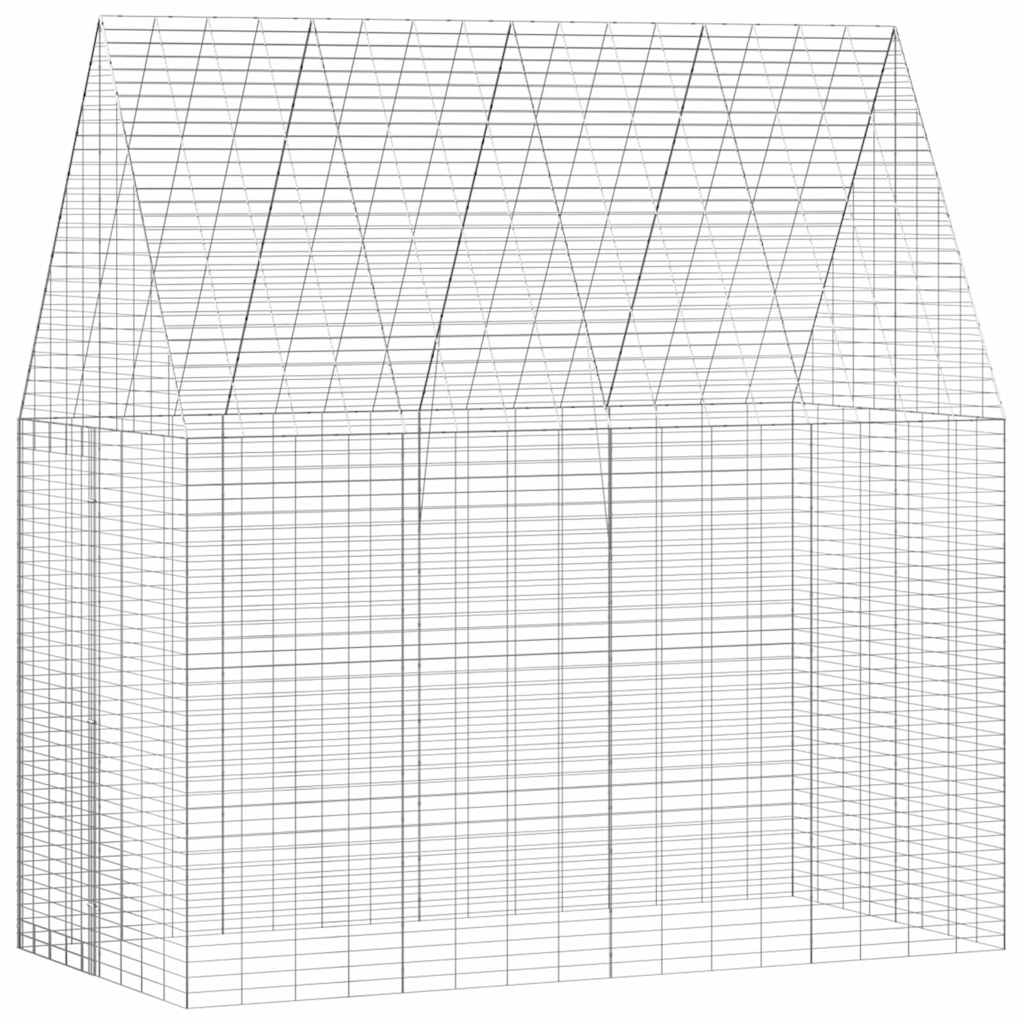 Klec pro králíky Stříbrná 400 x 100 x 210 cm Pozinkovaná ocel