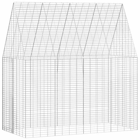 Klec pro králíky Stříbrná 400 x 100 x 210 cm Pozinkovaná ocel