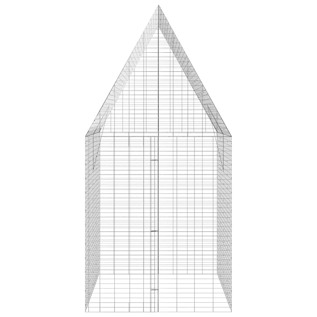 Klec pro králíky Stříbrná 400 x 100 x 210 cm Pozinkovaná ocel