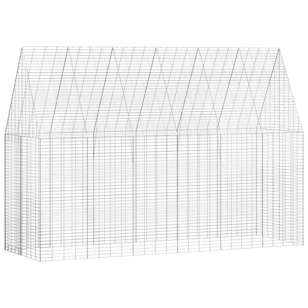 Klec pro králíky Stříbrná 300 x 100 x 210 cm Pozinkovaná ocel