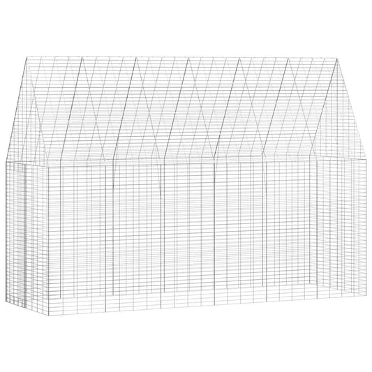 Klec pro králíky Stříbrná 300 x 100 x 210 cm Pozinkovaná ocel