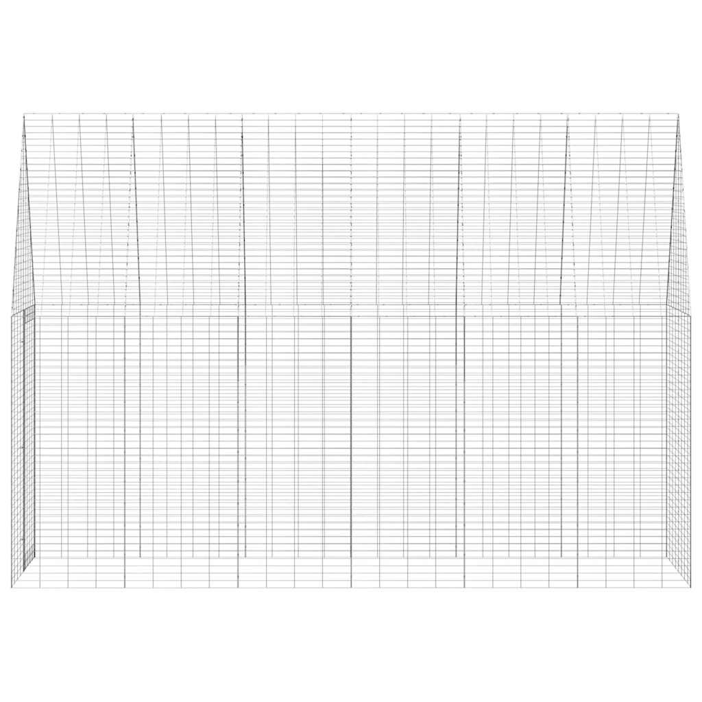 Klec pro králíky Stříbrná 300 x 100 x 210 cm Pozinkovaná ocel