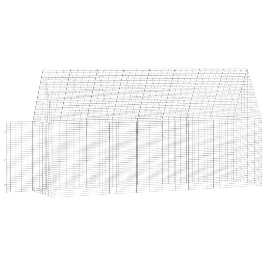 Klec pro králíky Stříbrná 400 x 100 x 210 cm Pozinkovaná ocel