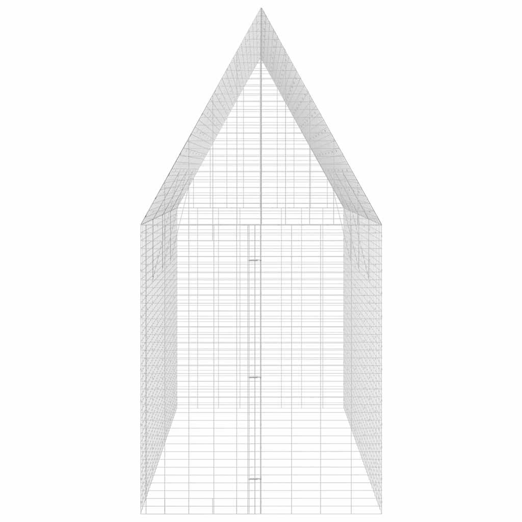 Klec pro králíky Stříbrná 400 x 100 x 210 cm Pozinkovaná ocel