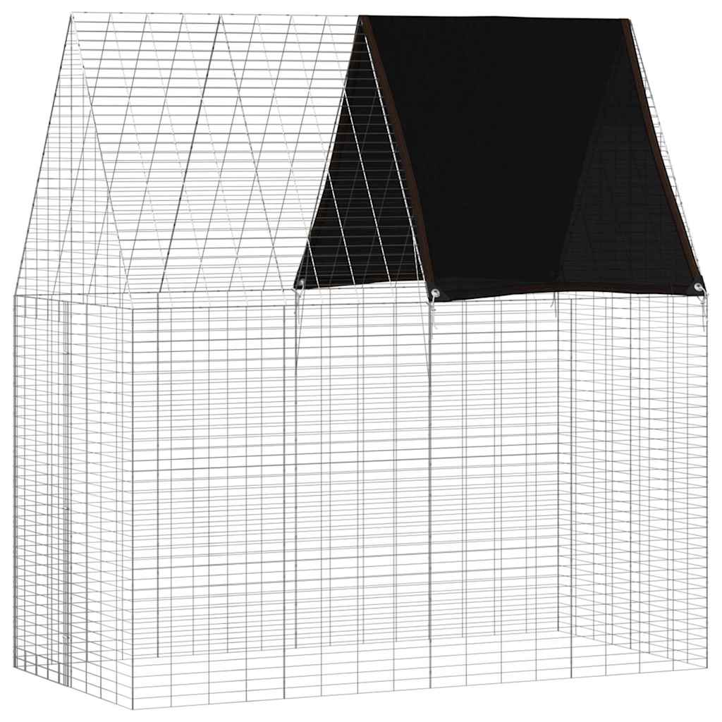 Klec pro králíky Stříbrná 200 x 100 x 210 cm Pozinkovaná ocel