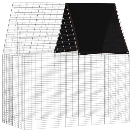 Klec pro králíky Stříbrná 200 x 100 x 210 cm Pozinkovaná ocel