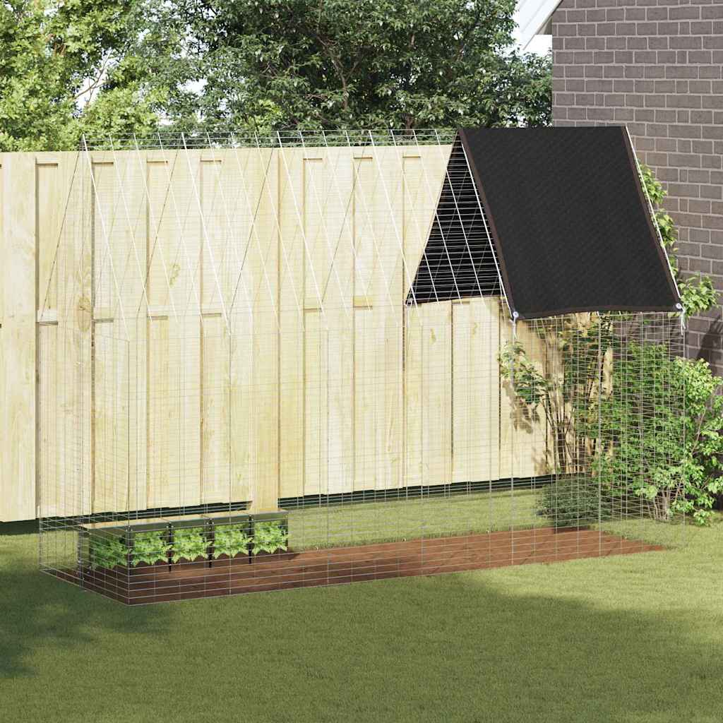Klec pro králíky Stříbrná 300 x 100 x 210 cm Pozinkovaná ocel