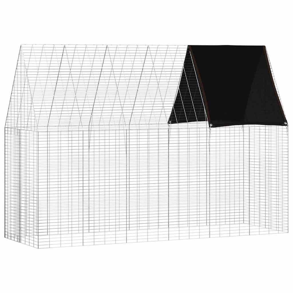 Klec pro králíky Stříbrná 300 x 100 x 210 cm Pozinkovaná ocel