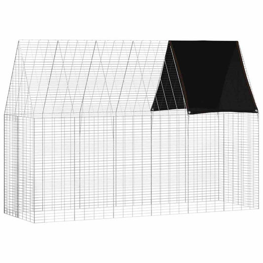 Klec pro králíky Stříbrná 300 x 100 x 210 cm Pozinkovaná ocel