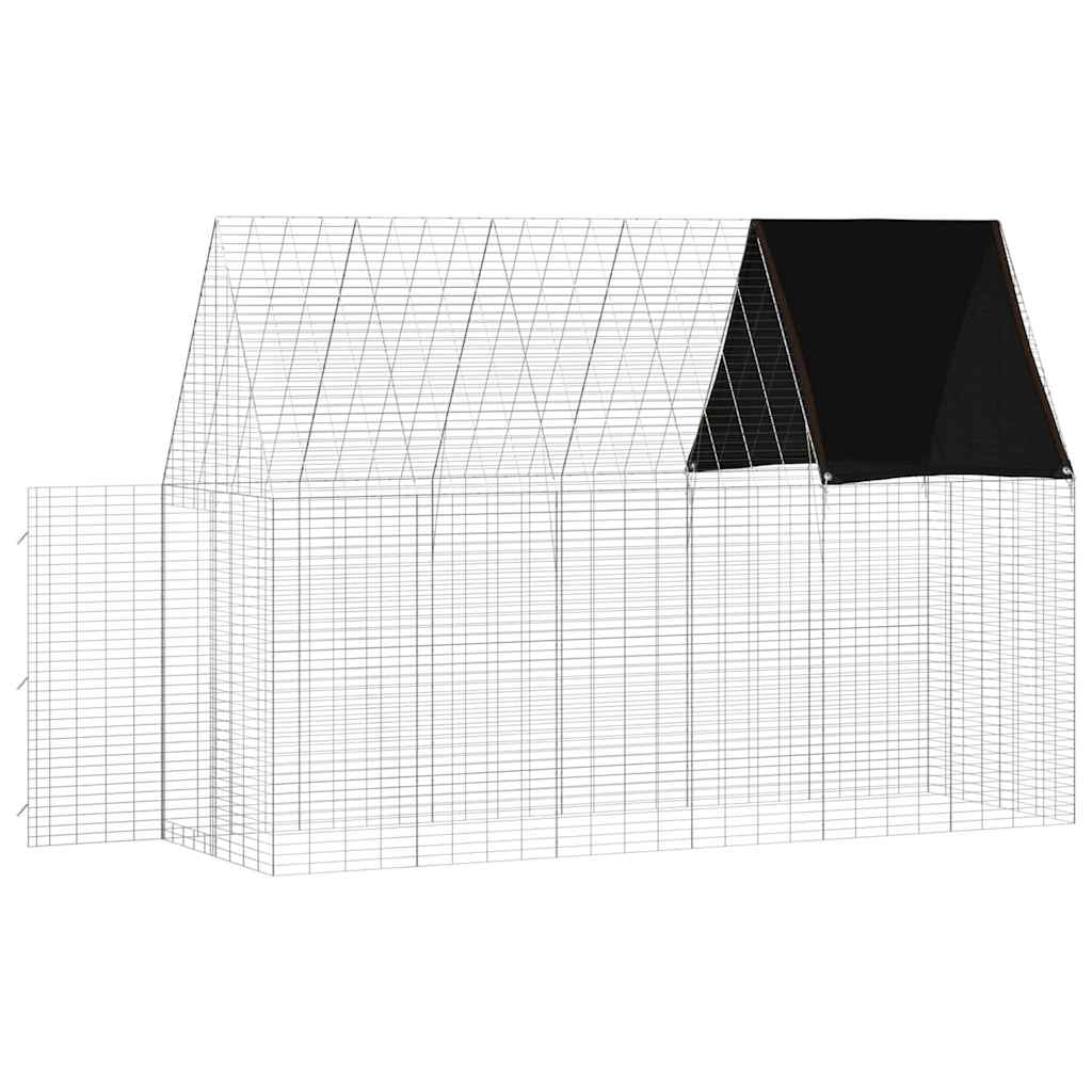 Klec pro králíky Stříbrná 300 x 100 x 210 cm Pozinkovaná ocel