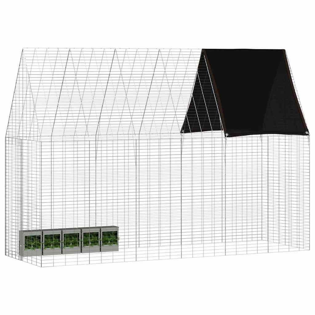 Klec pro králíky Stříbrná 300 x 100 x 210 cm Pozinkovaná ocel