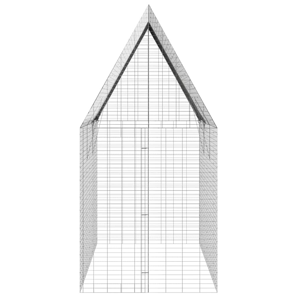 Klec pro králíky Stříbrná 300 x 100 x 210 cm Pozinkovaná ocel