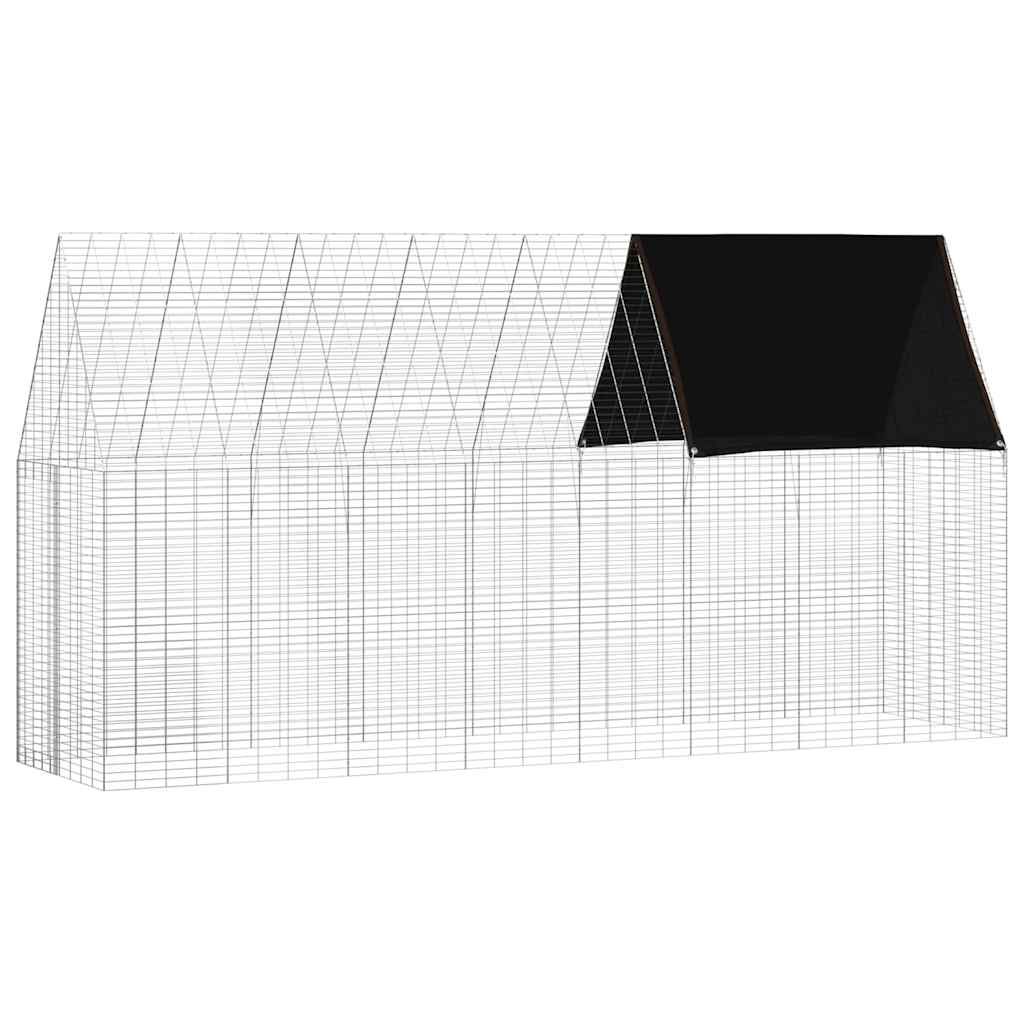 Klec pro králíky Stříbrná 400 x 100 x 210 cm Pozinkovaná ocel