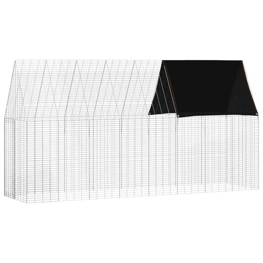 Klec pro králíky Stříbrná 400 x 100 x 210 cm Pozinkovaná ocel