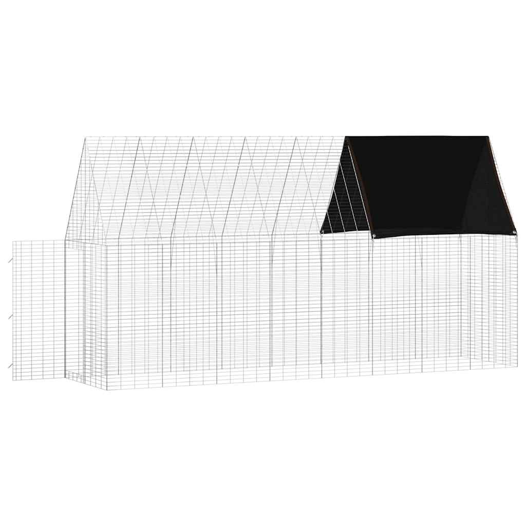 Klec pro králíky Stříbrná 400 x 100 x 210 cm Pozinkovaná ocel