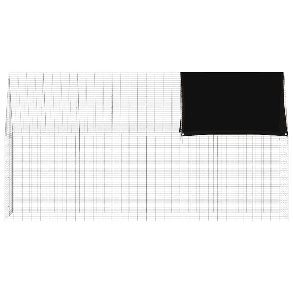 Klec pro králíky Stříbrná 400 x 100 x 210 cm Pozinkovaná ocel