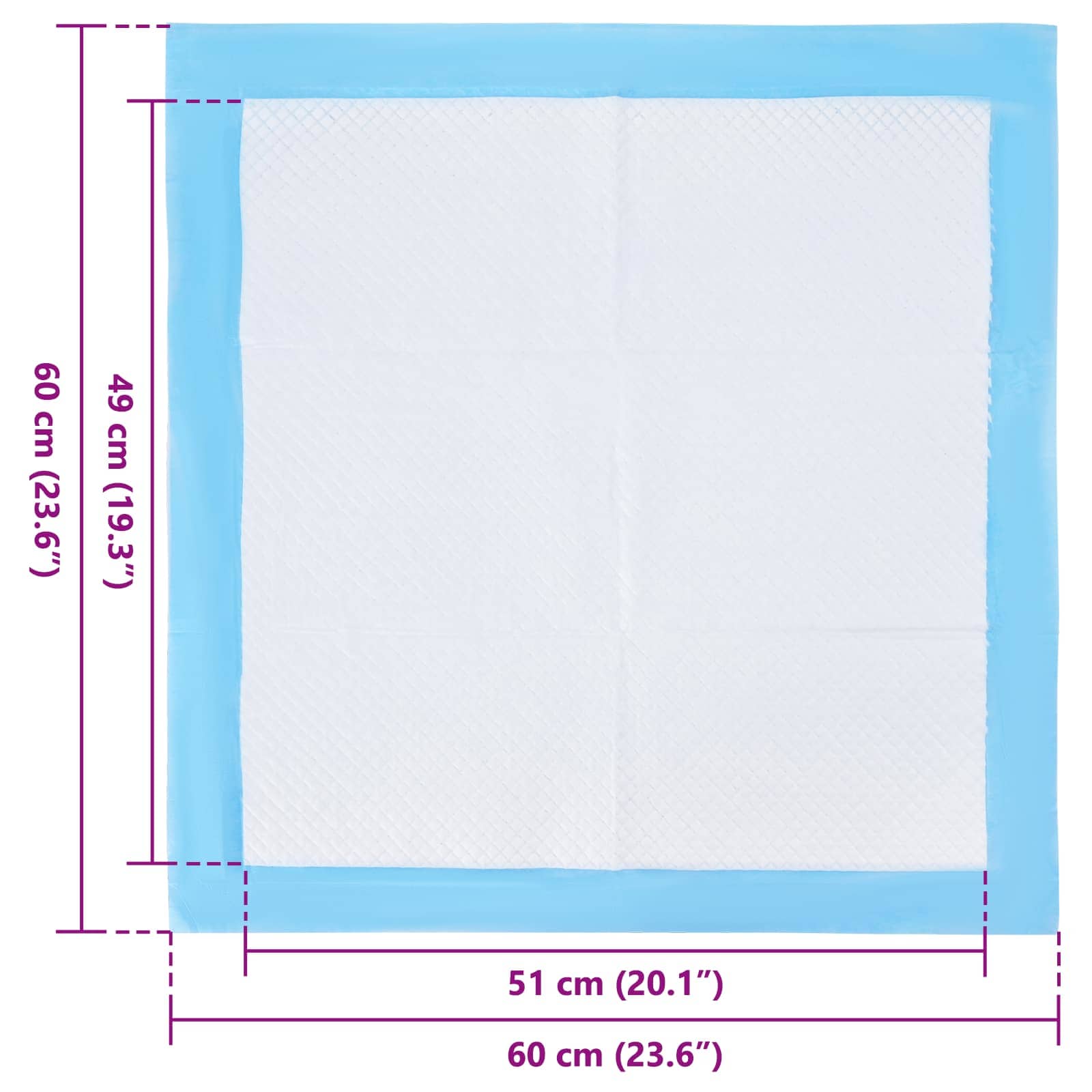 Netkaná textilní podložka pro domácí zvířata 50 pcs 60 x 60 cm