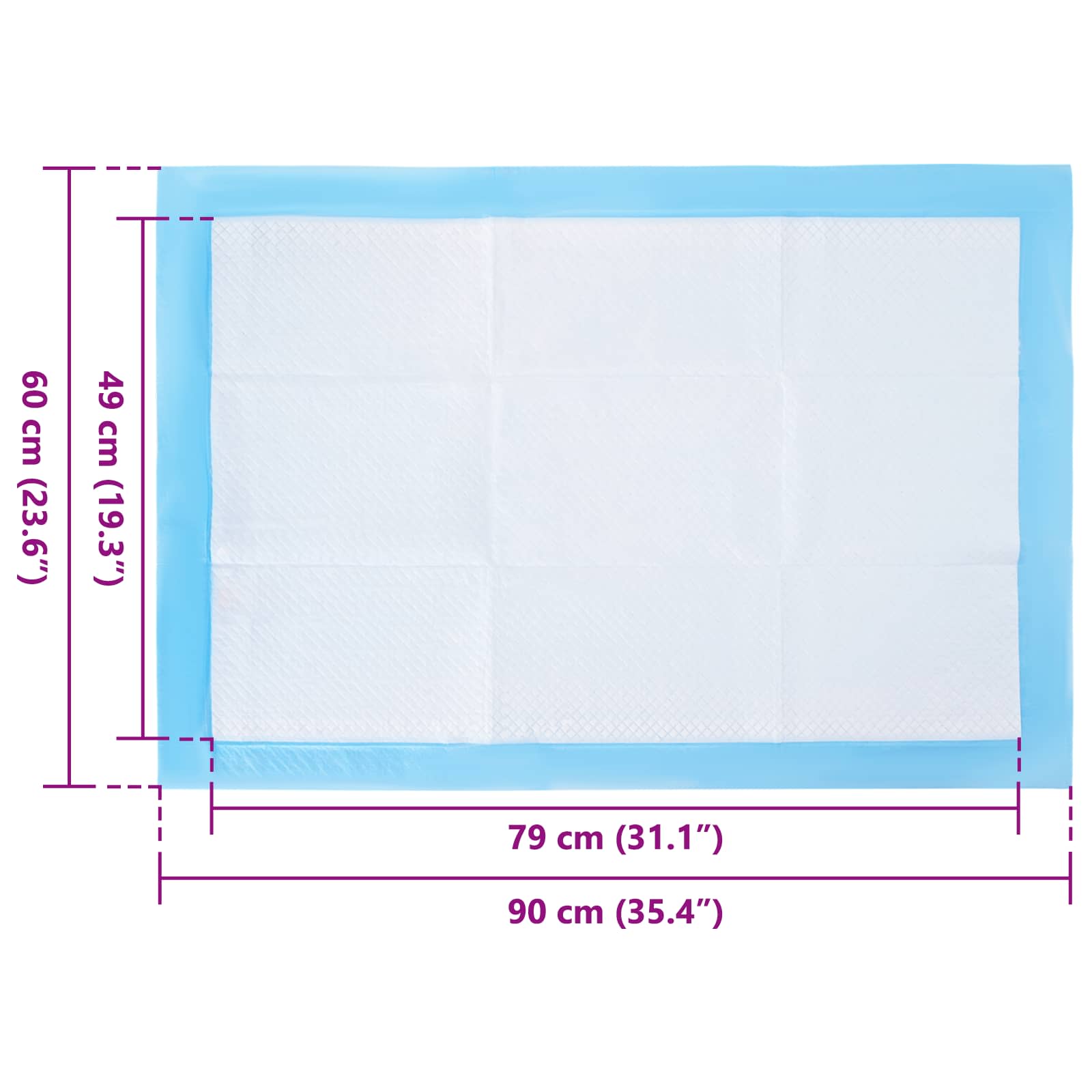 Netkaná textilní podložka pro domácí zvířata 50 pcs 90 x 60 cm