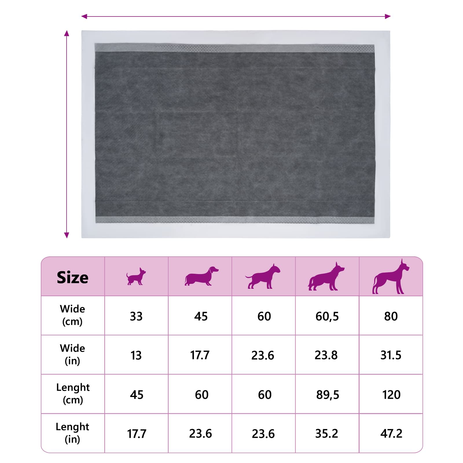 Netkaná textilní podložka pro domácí zvířata 50 pcs 60 x 60 cm