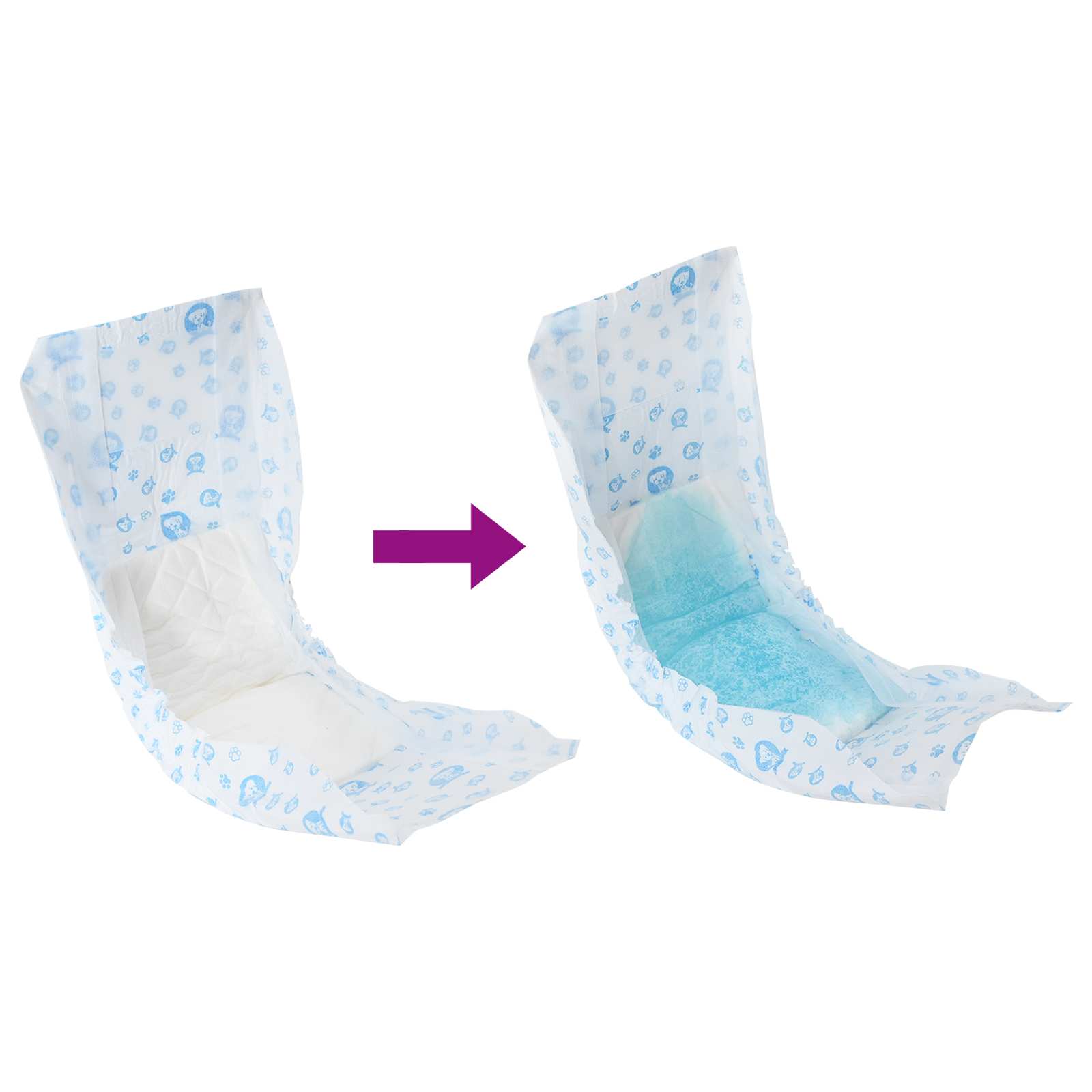Jednorázová plena pro psy samce 30 pcs Bílý XS