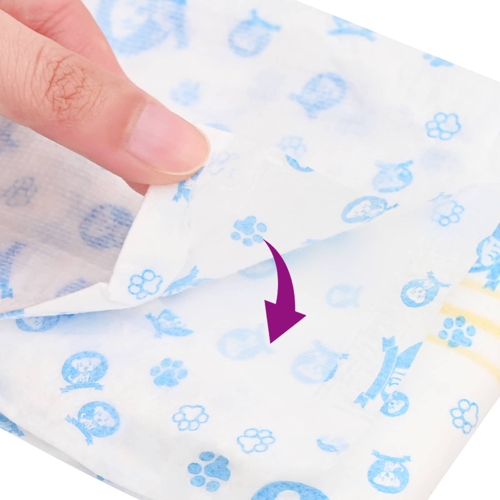 Jednorázová plena pro psy samce 30 pcs Bílý S