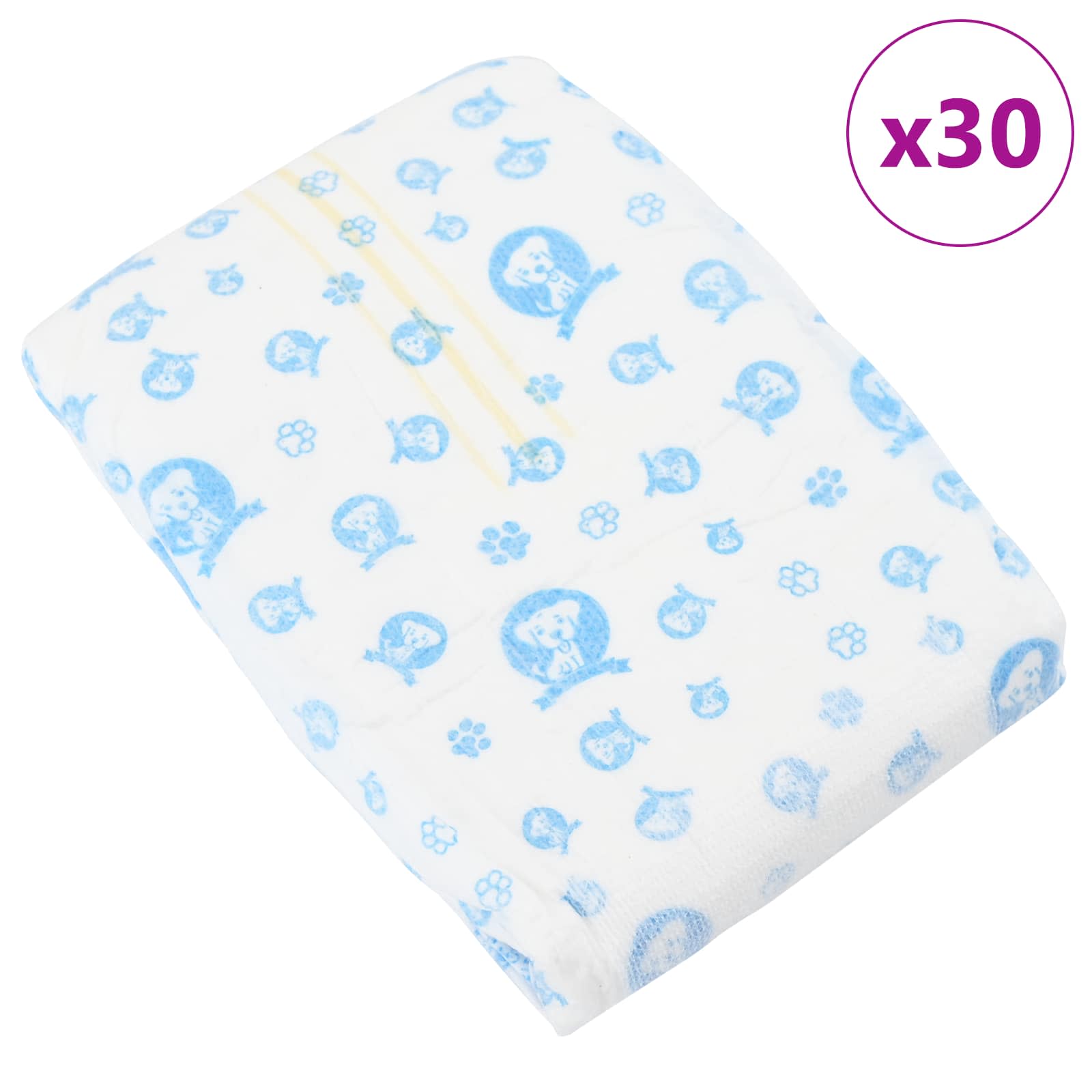 Jednorázová plena pro psy samce 30 pcs Bílý S