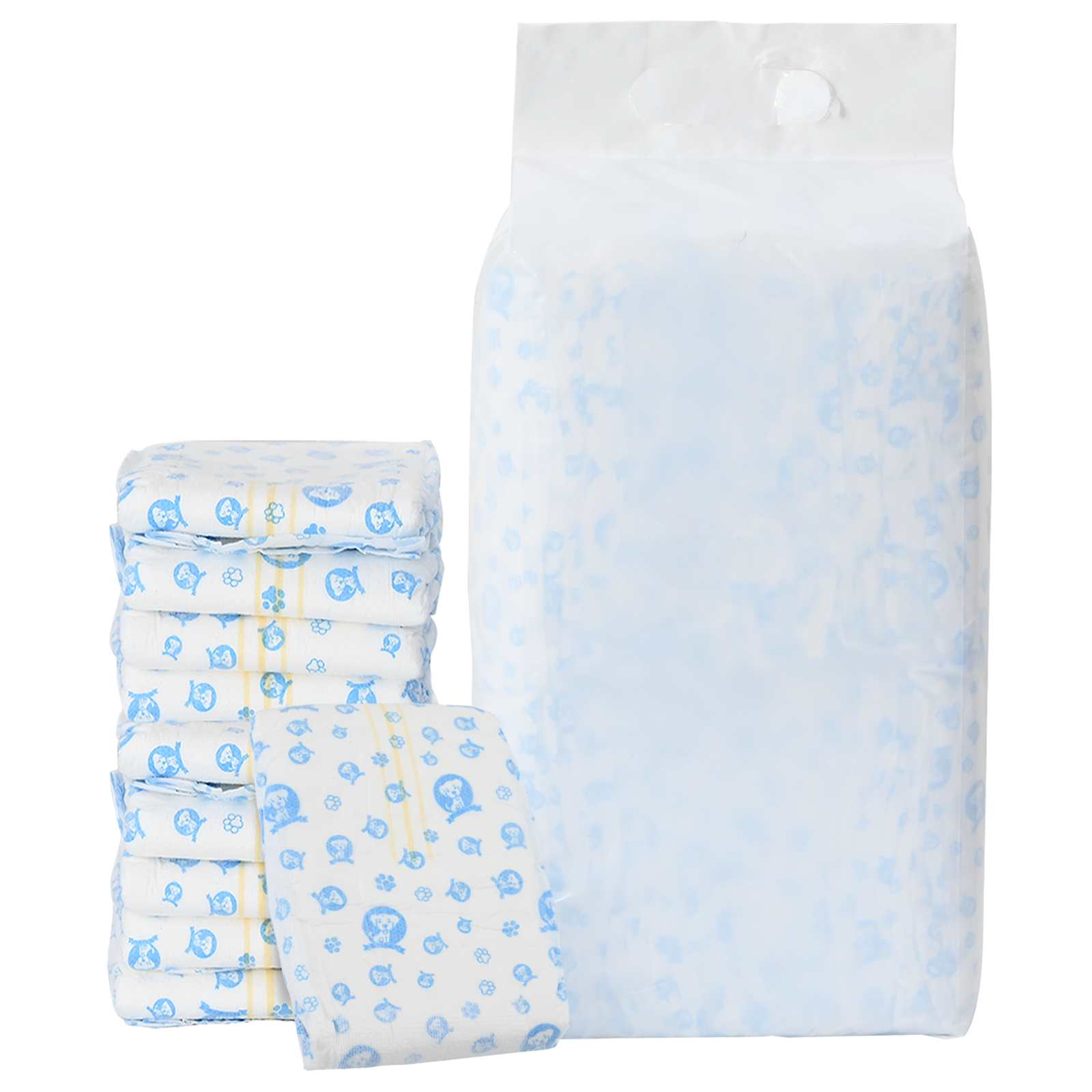 Jednorázová plena pro psy samce 30 pcs Bílý L