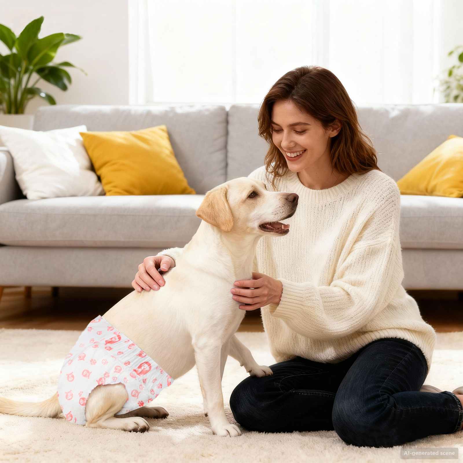 Jednorázová dámská plenková vložka pro psy 30 pcs Bílý L