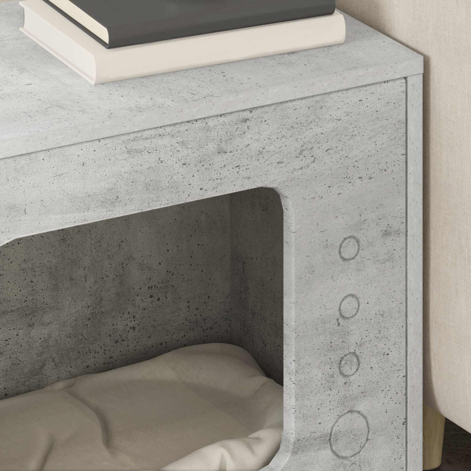 Kočičí dům Beton 51 x 30 x 42,5 cm kompozitní dřevo