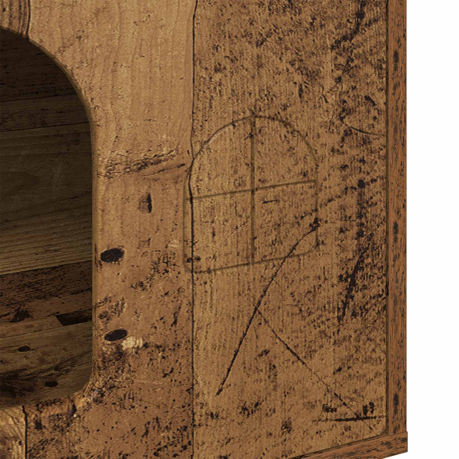 Kočičí dům Staré dřevo 51 x 30 x 52 cm kompozitní dřevo