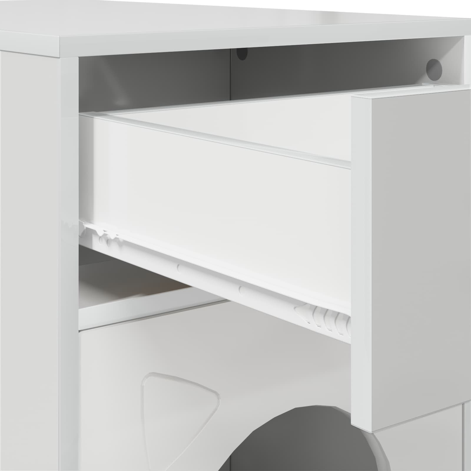 Kočičí dům Lesklá Bílá 72 x 42.5 x 70 cm kompozitní dřevo
