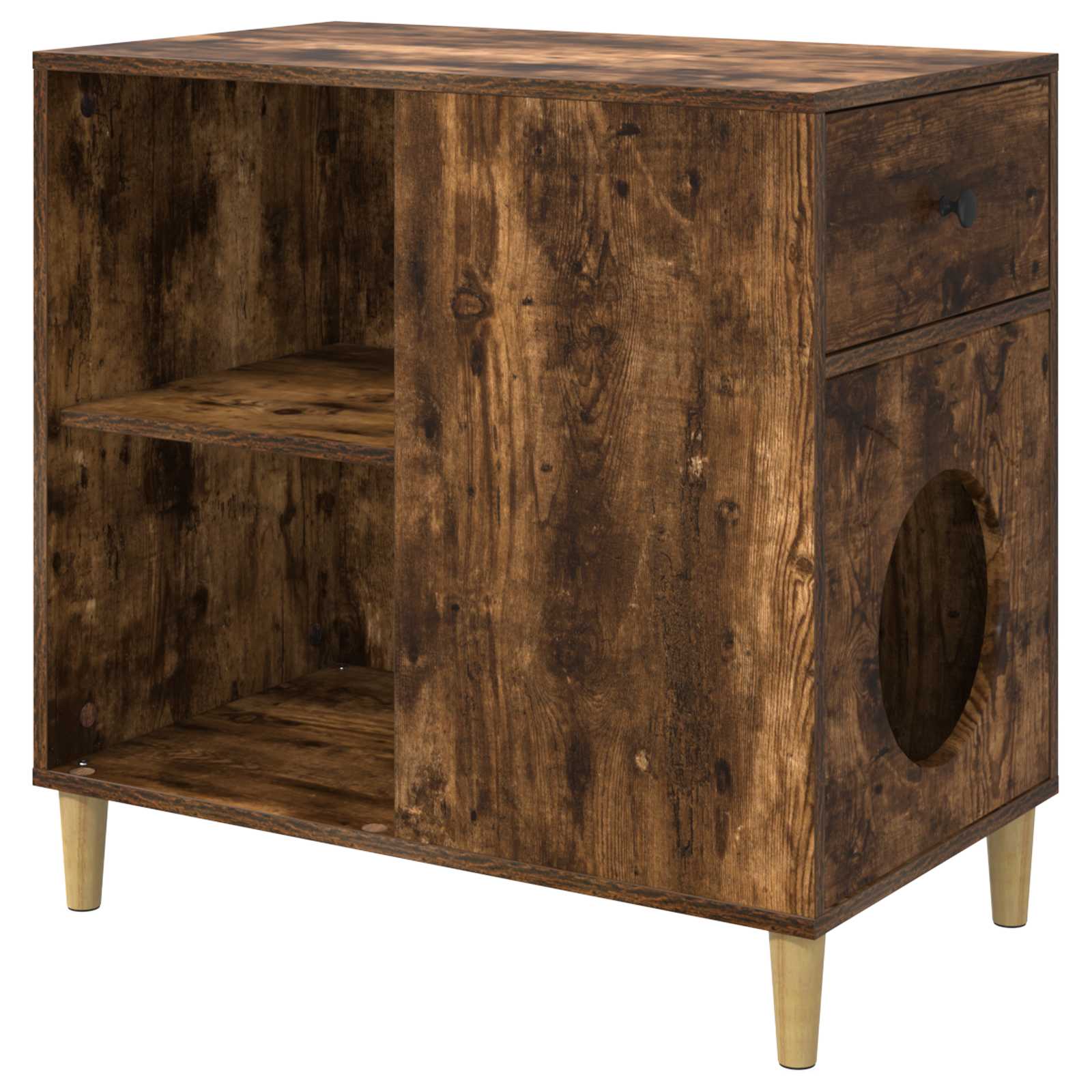 Kočičí dům Kouřový dub 72 x 42.5 x 70 cm kompozitní dřevo