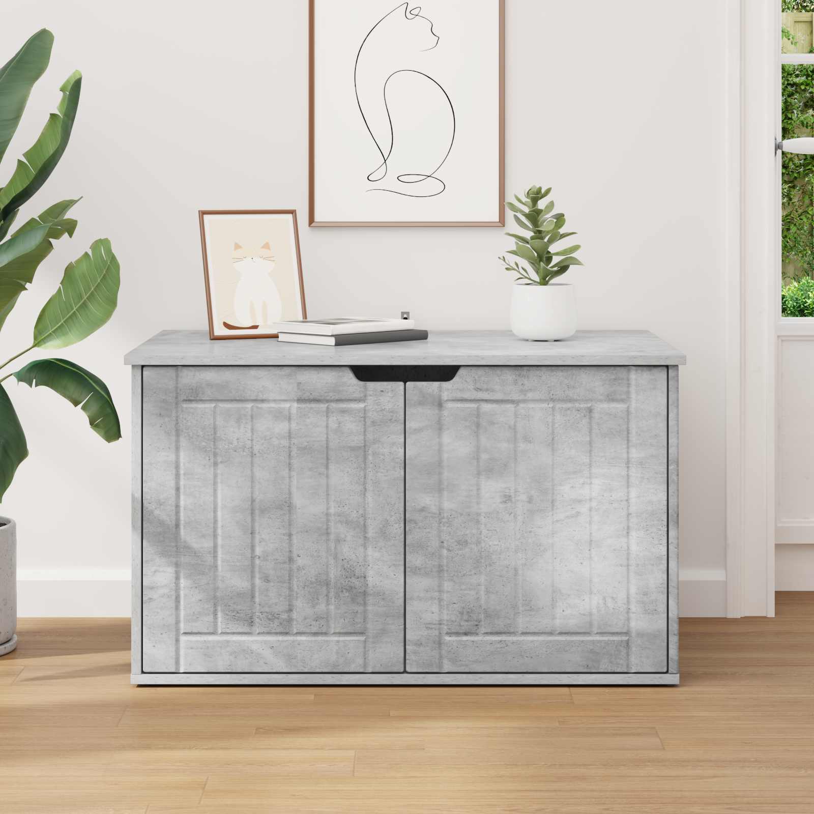 Kočičí dům Beton 85 x 55 x 50,5 cm kompozitní dřevo