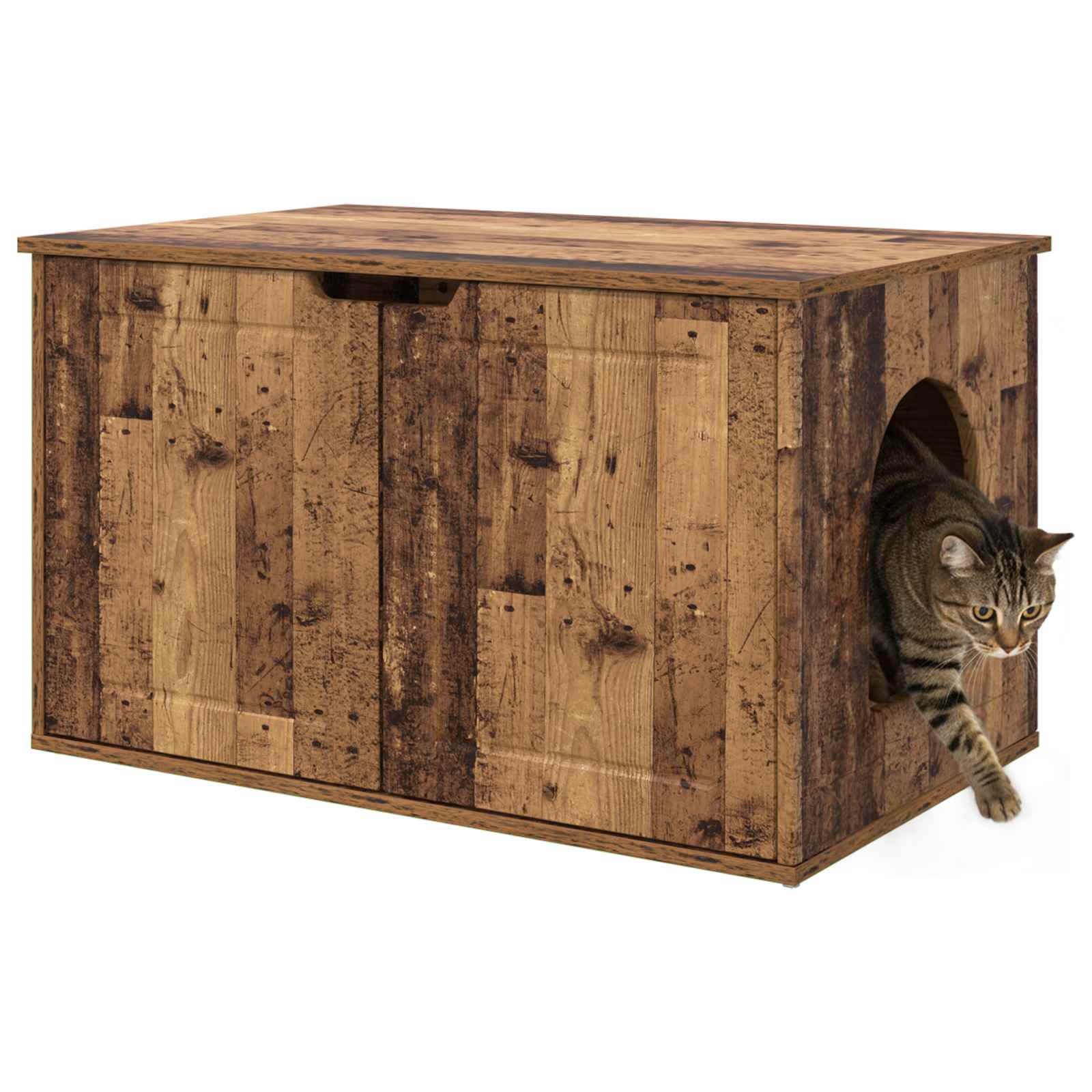 Kočičí dům Staré dřevo 85 x 55 x 50,5 cm kompozitní dřevo