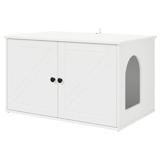 Kočičí dům Bílá 85 x 55 x 50,5 cm kompozitní dřevo