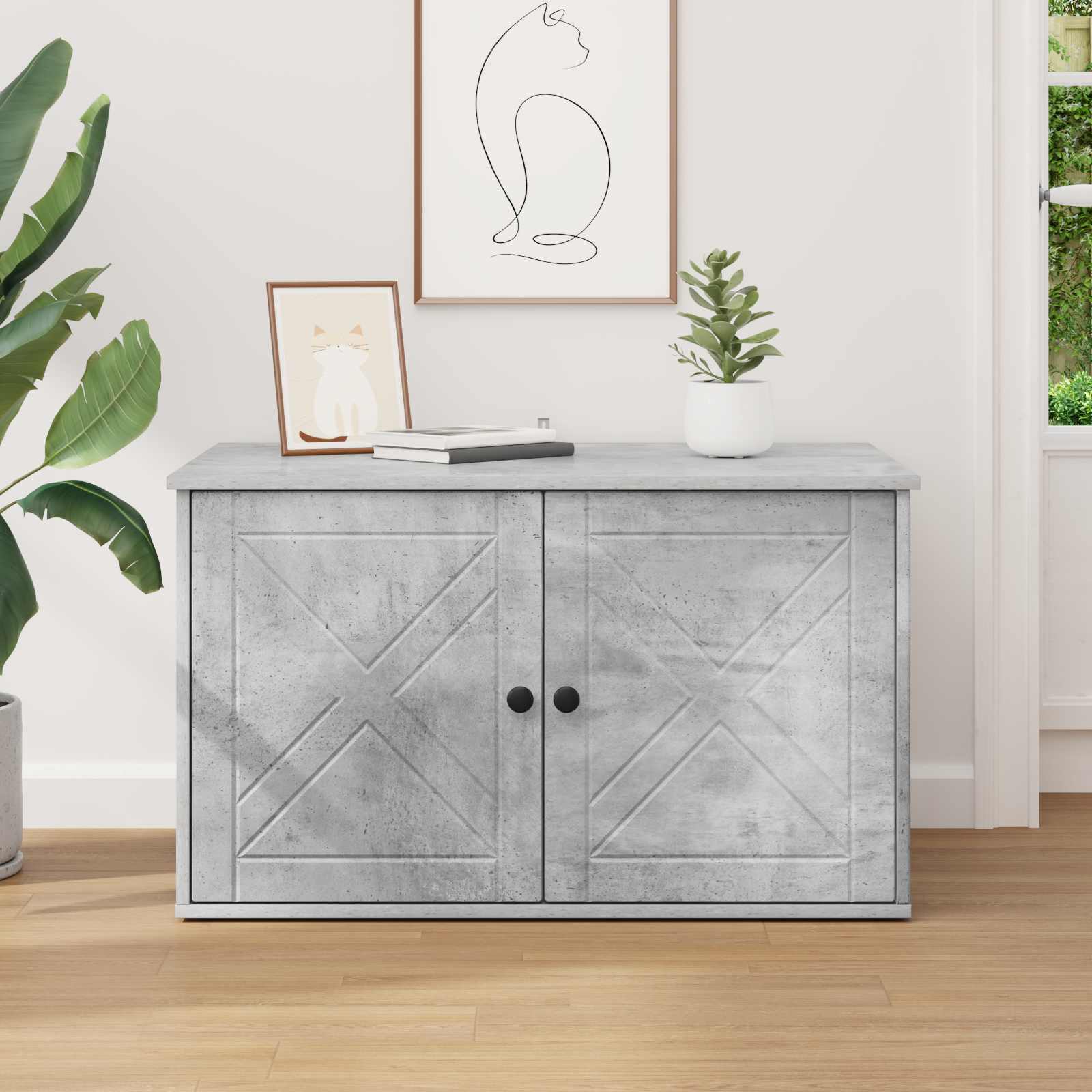 Kočičí dům Beton 85 x 55 x 50 cm kompozitní dřevo